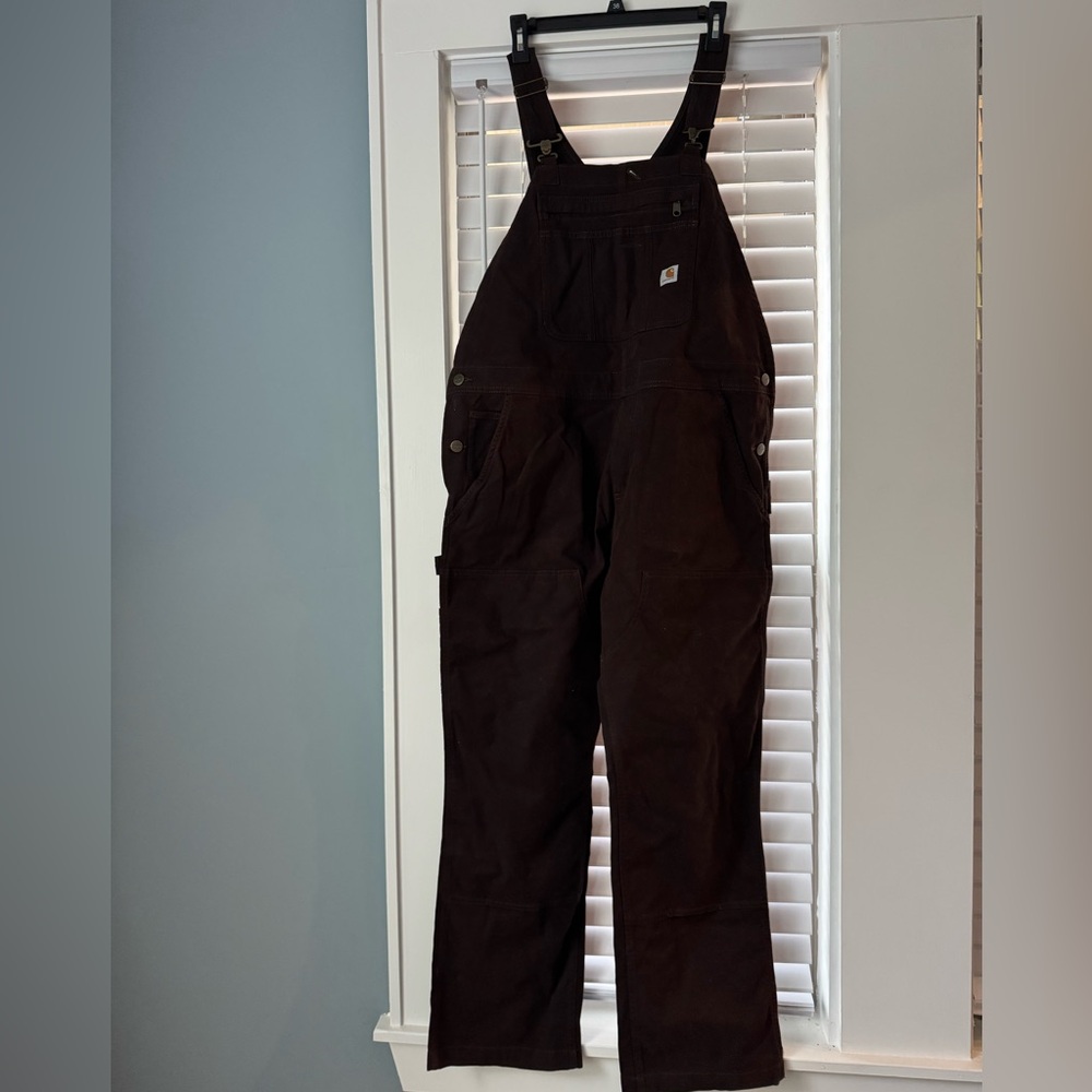 Carhartt Rugged Flex Black Canvas Bib Overall - Picture 4 of 7